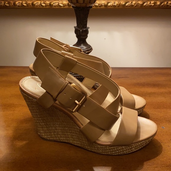 Jessica Simpson ESPADRILLE WEDGE SANDAL Nude Strappy 8.5 sandals - Picture 2 of 7